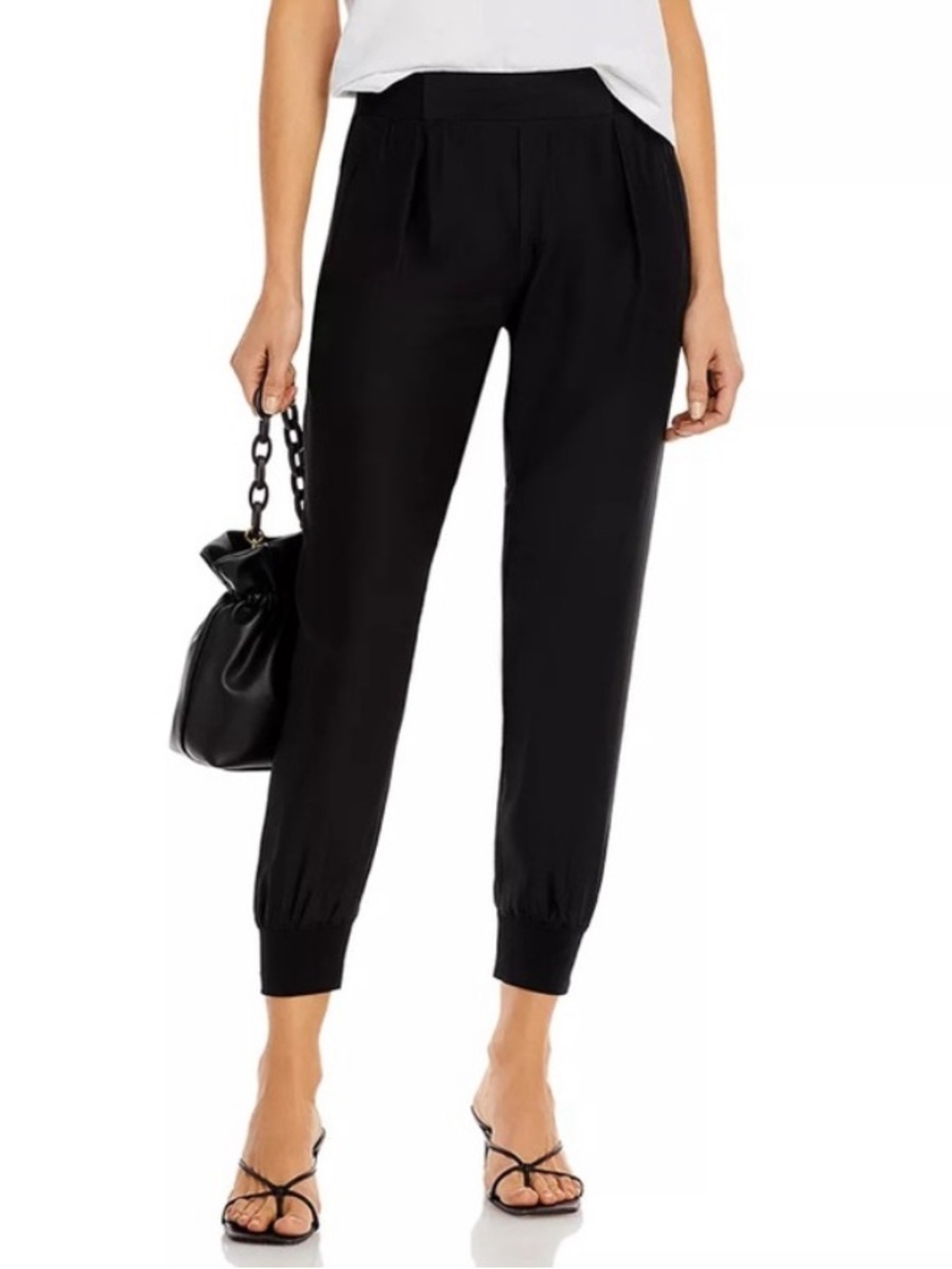 ATM Anthony Thomas Melillo 100% silk jogger pants relaxed fit like new black S